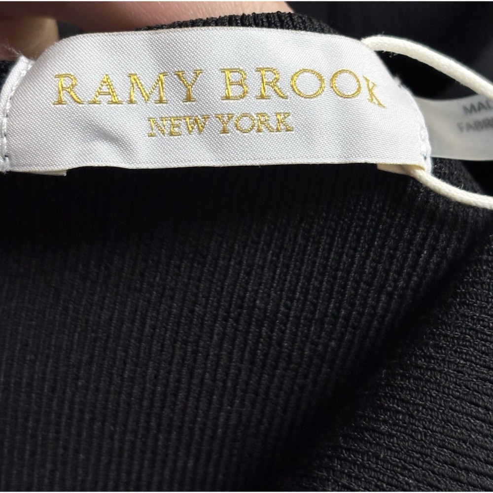 NWT Womens Ramy Brook Black Lucas Open Back‎ Lace-Up Knit Sweater Large - Picture 13 of 16